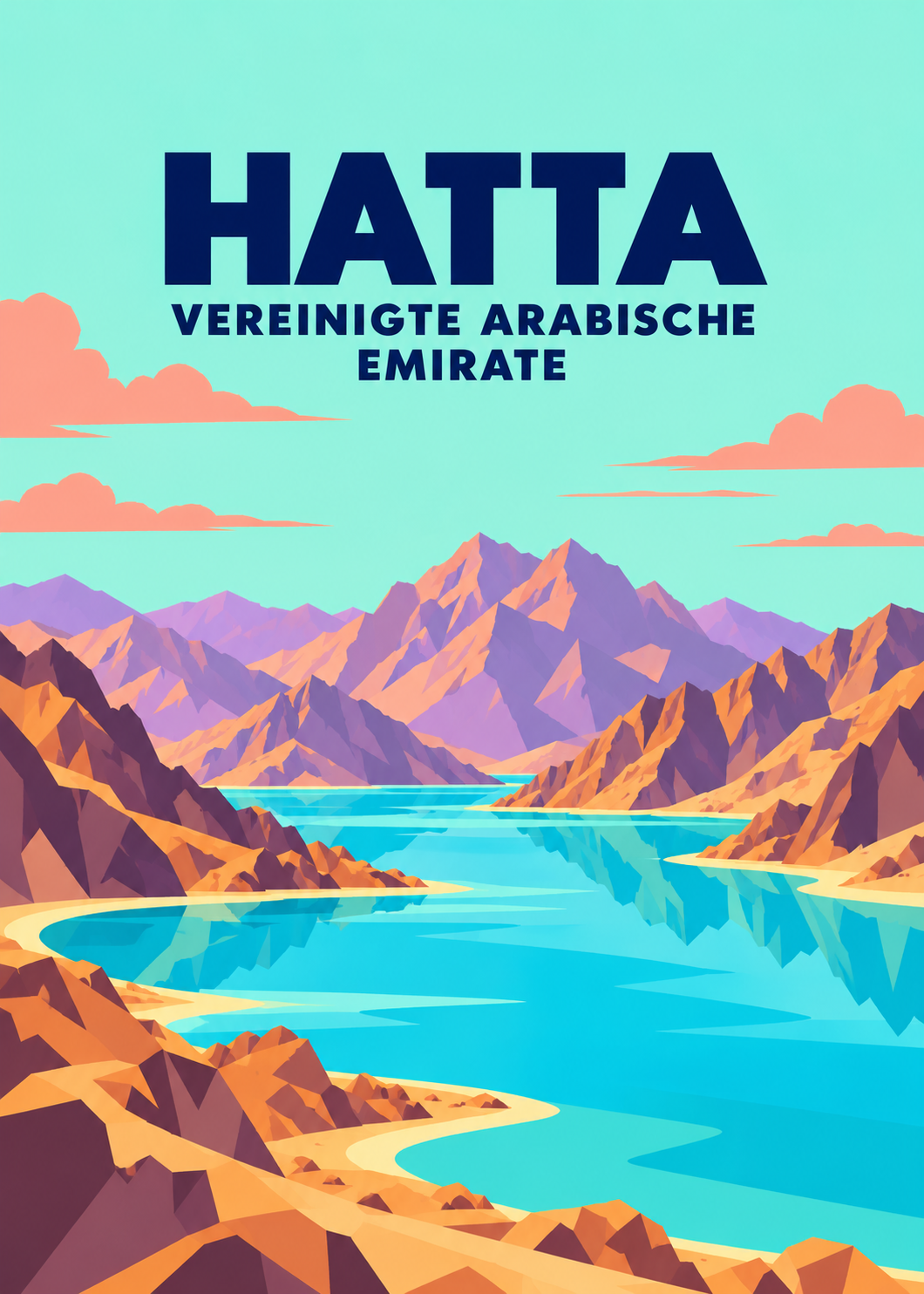 Hatta – geometrische Illustration, Vereinigte Arabische Emirate