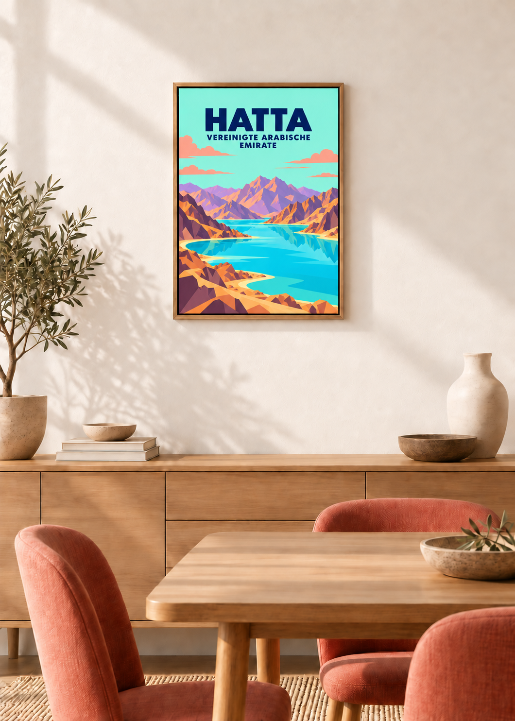 Hatta – Leinwand im Eichen-Schattenfugenrahmen
