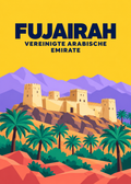 Fujairah – geometrische Illustration, Vereinigte Arabische Emirate