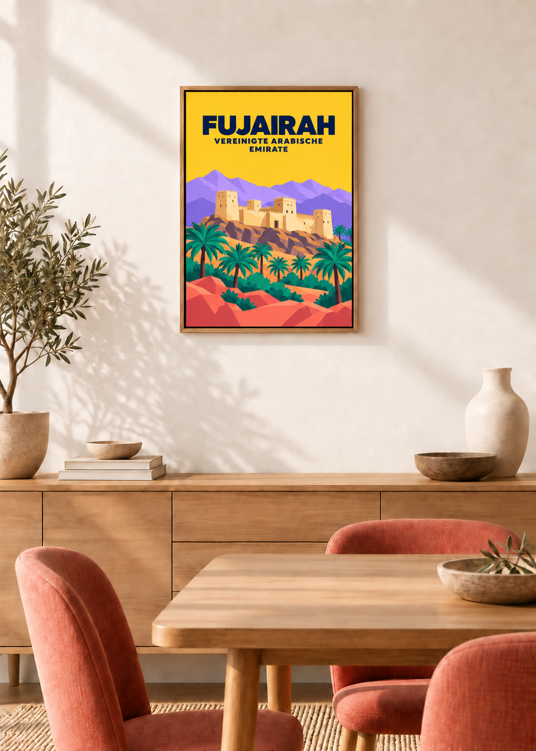 Fujairah – Leinwand im Eichen-Schattenfugenrahmen