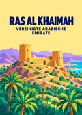 Ras Al Khaimah – geometrische Illustration, Vereinigte Arabische Emirate