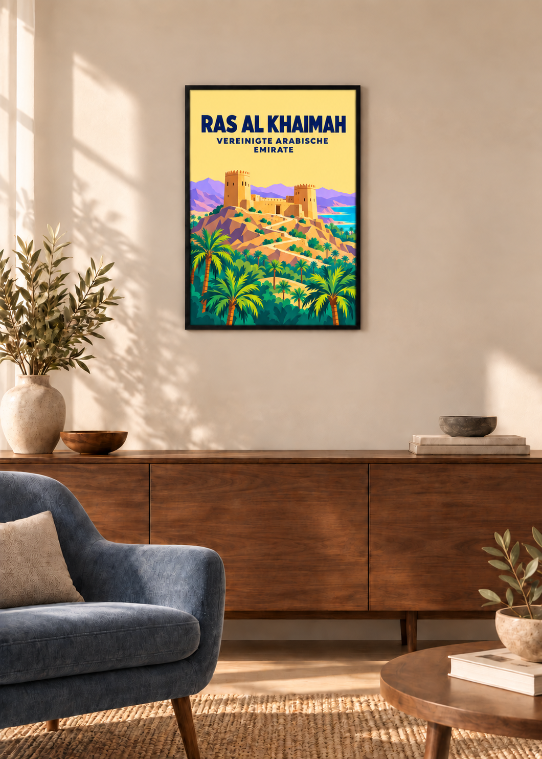 Ras Al Khaimah – dünner schwarzer Rahmen mit Acrylglas
