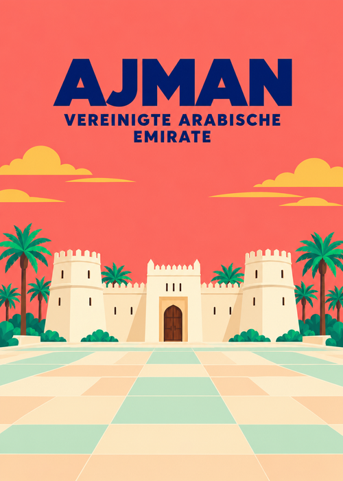 Ajman – geometrische Illustration, Vereinigte Arabische Emirate