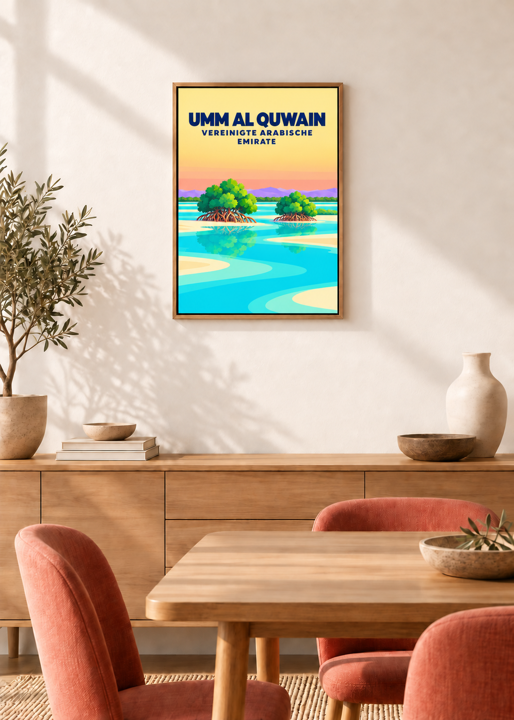 Umm Al Quwain – Leinwand im Eichen-Schattenfugenrahmen