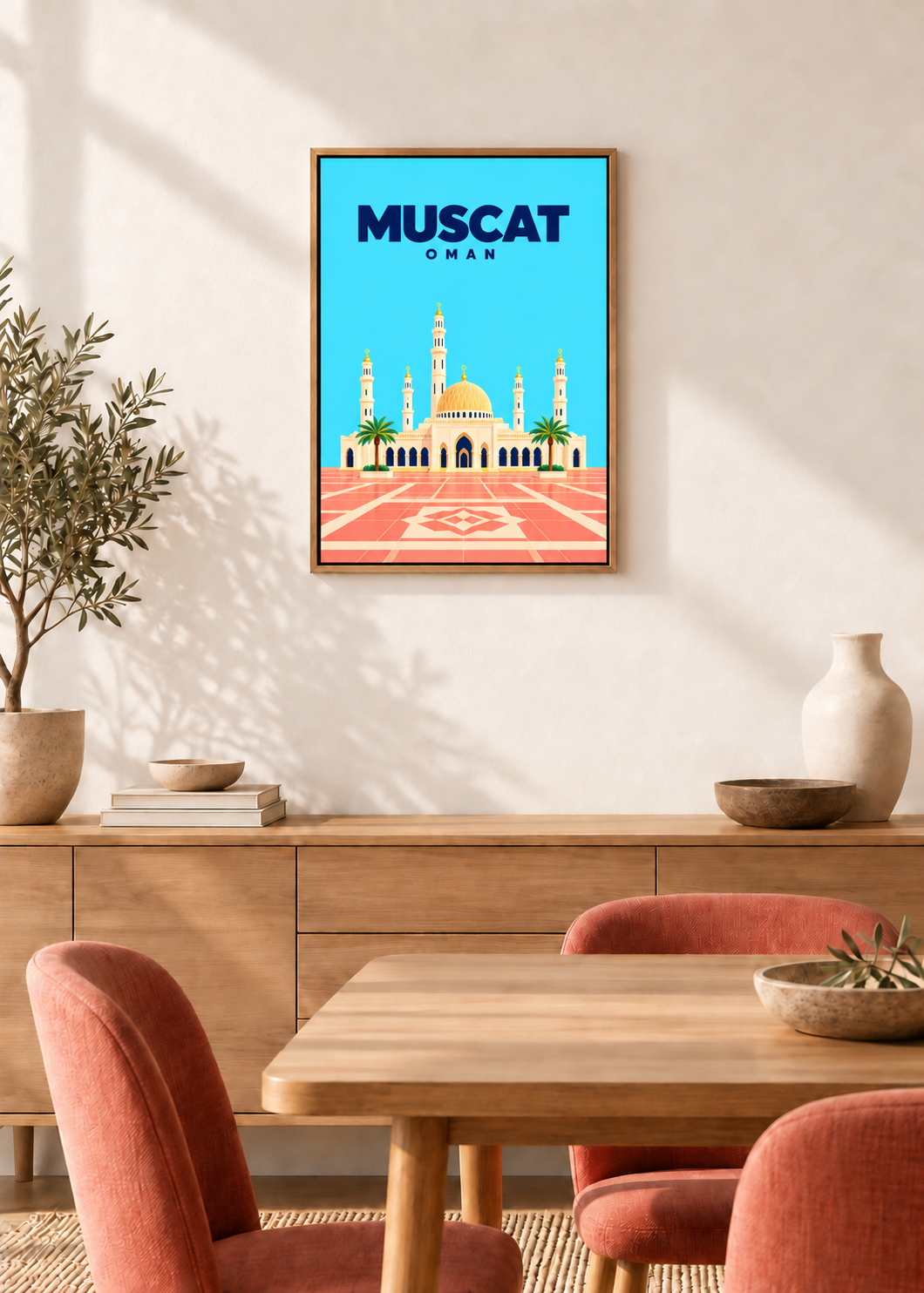 Muscat – Leinwand im Eichen-Schattenfugenrahmen
