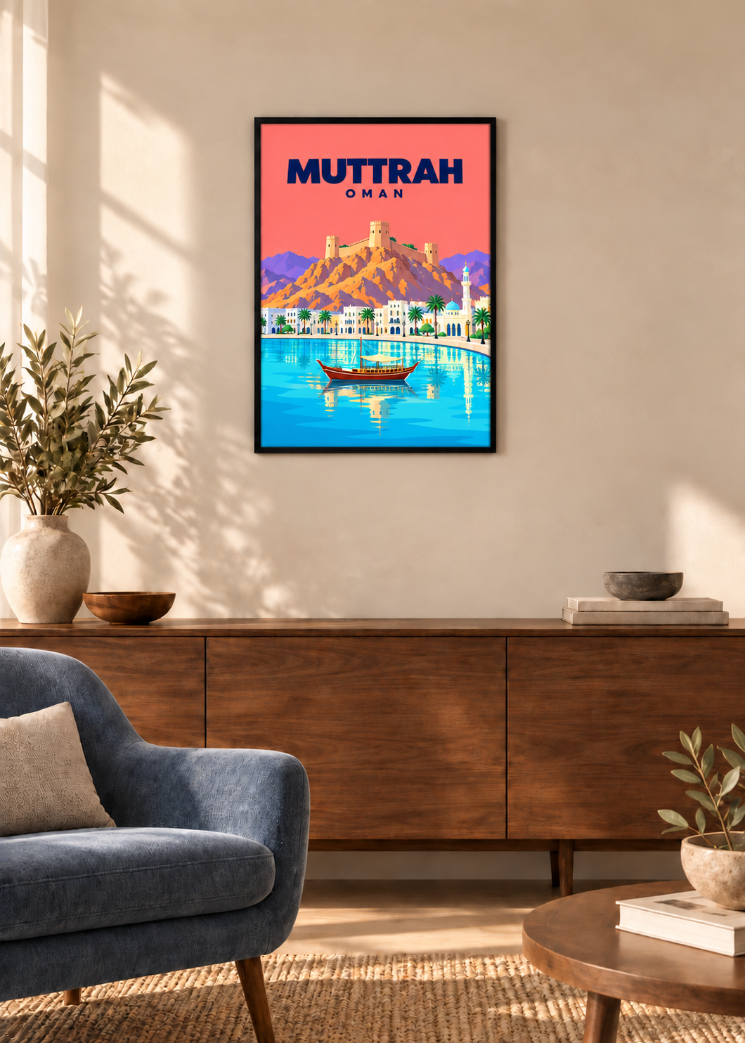 Muttrah – dünner schwarzer Rahmen mit Acrylglas