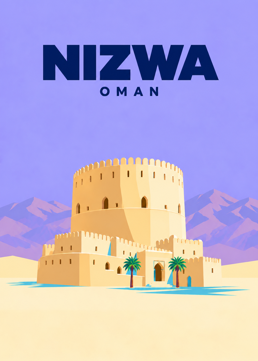 Nizwa – geometrische Illustration, Oman