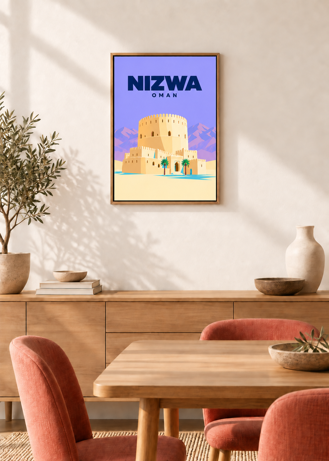 Nizwa – Leinwand im Eichen-Schattenfugenrahmen