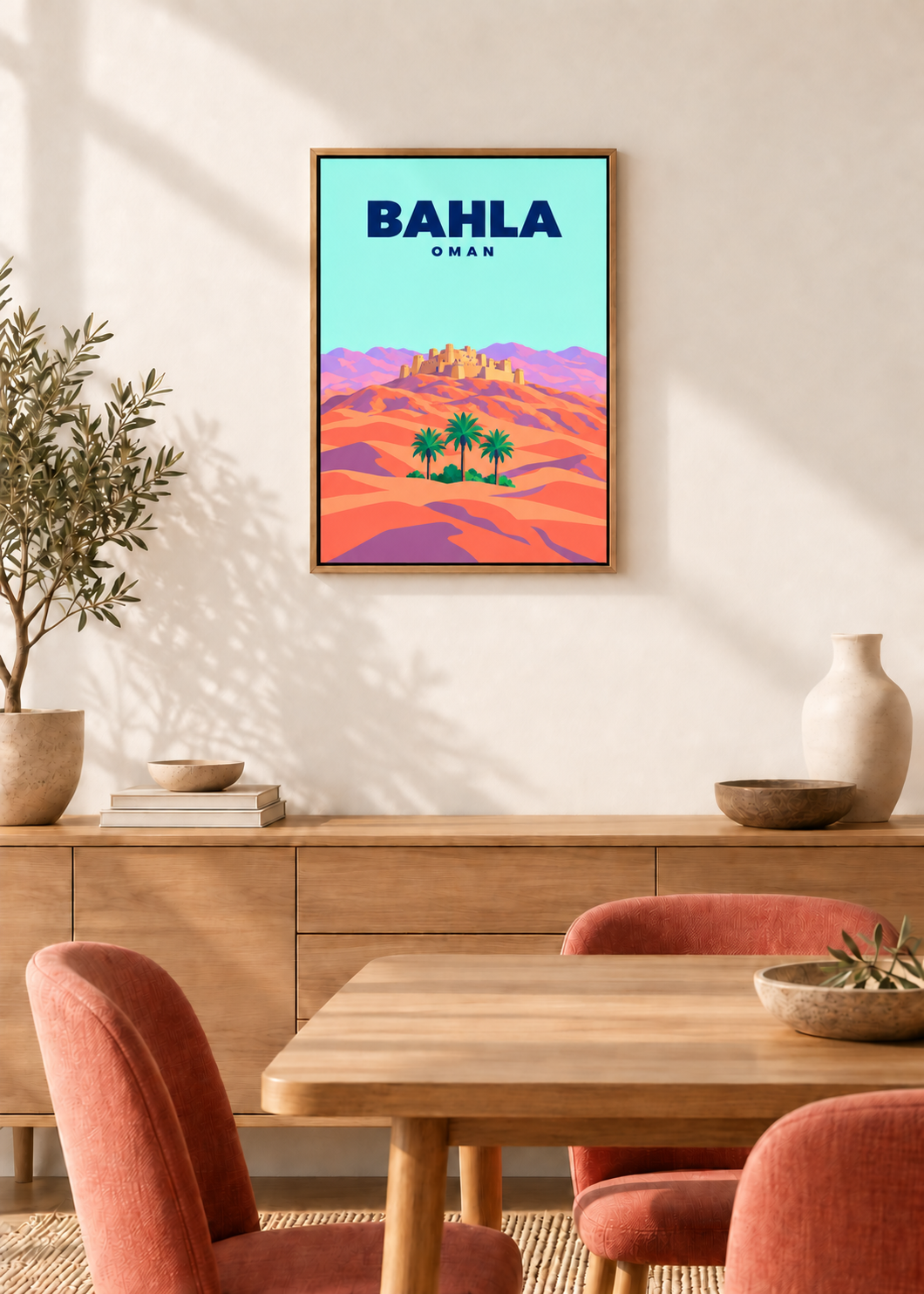 Bahla – Leinwand im Eichen-Schattenfugenrahmen