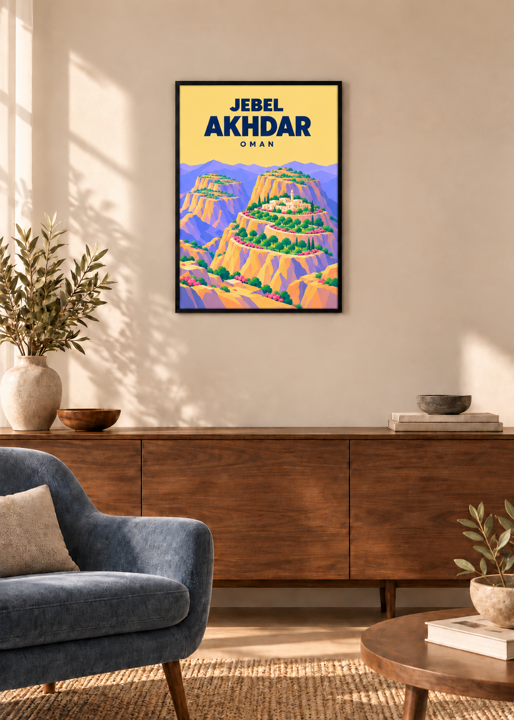 Jebel Akhdar – dünner schwarzer Rahmen mit Acrylglas
