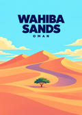 Wahiba Sands – geometrische Illustration, Oman