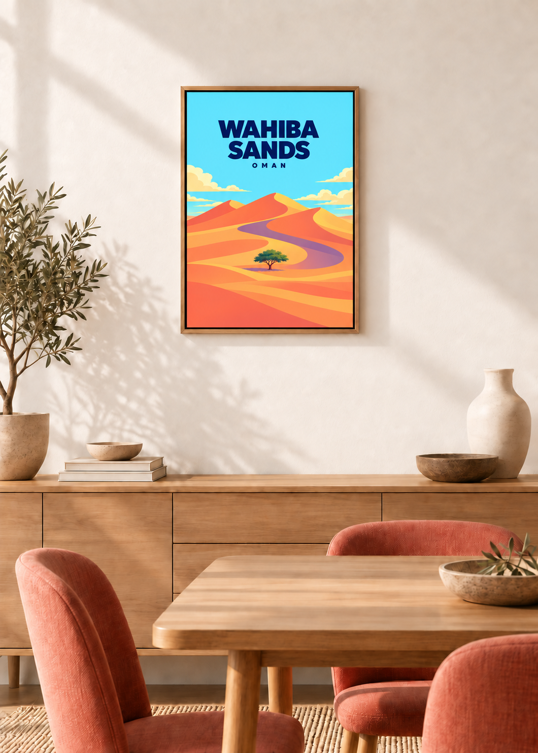 Wahiba Sands – Leinwand im Eichen-Schattenfugenrahmen