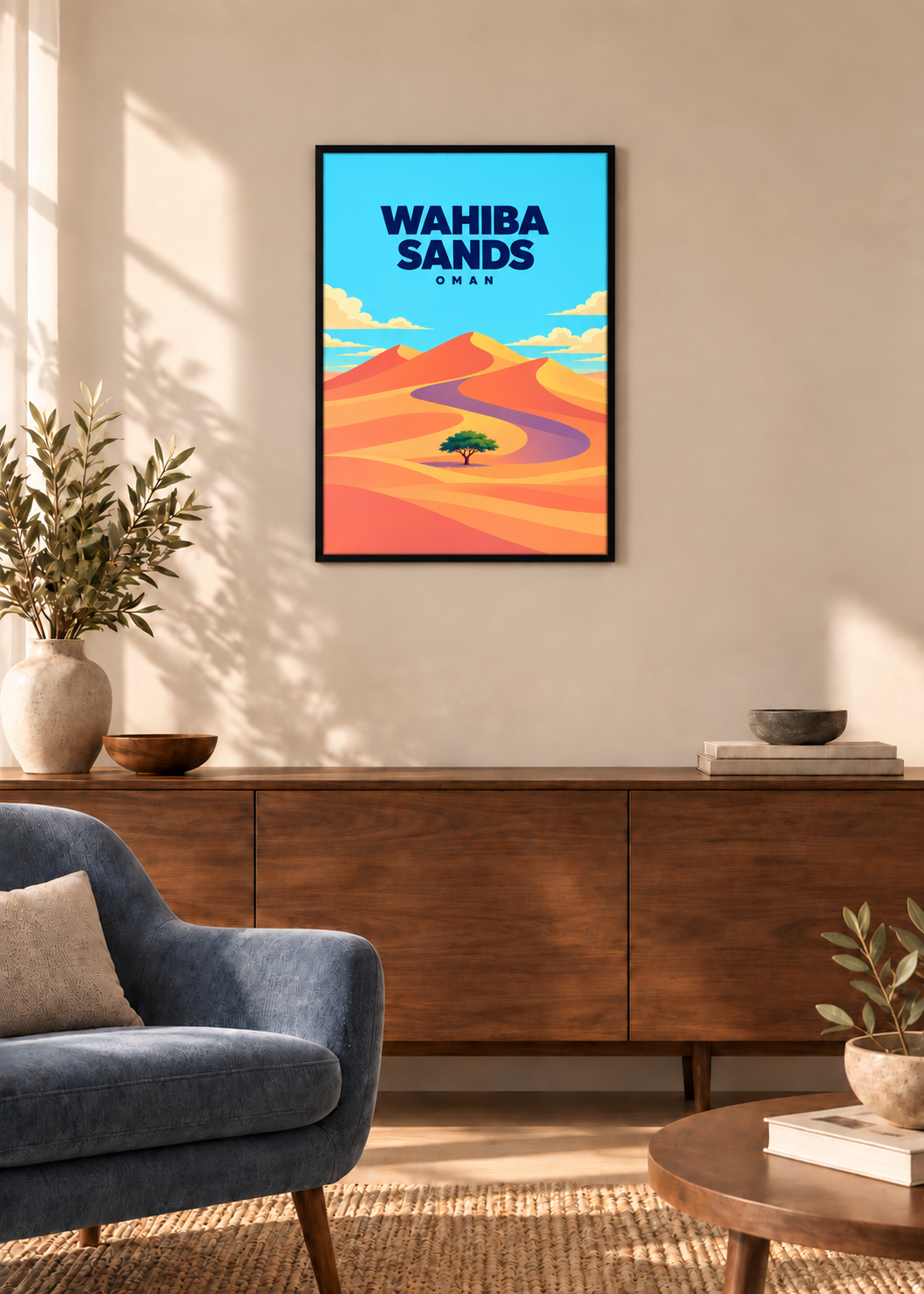 Wahiba Sands – dünner schwarzer Rahmen mit Acrylglas