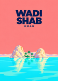 Wadi Shab – geometrische Illustration, Oman