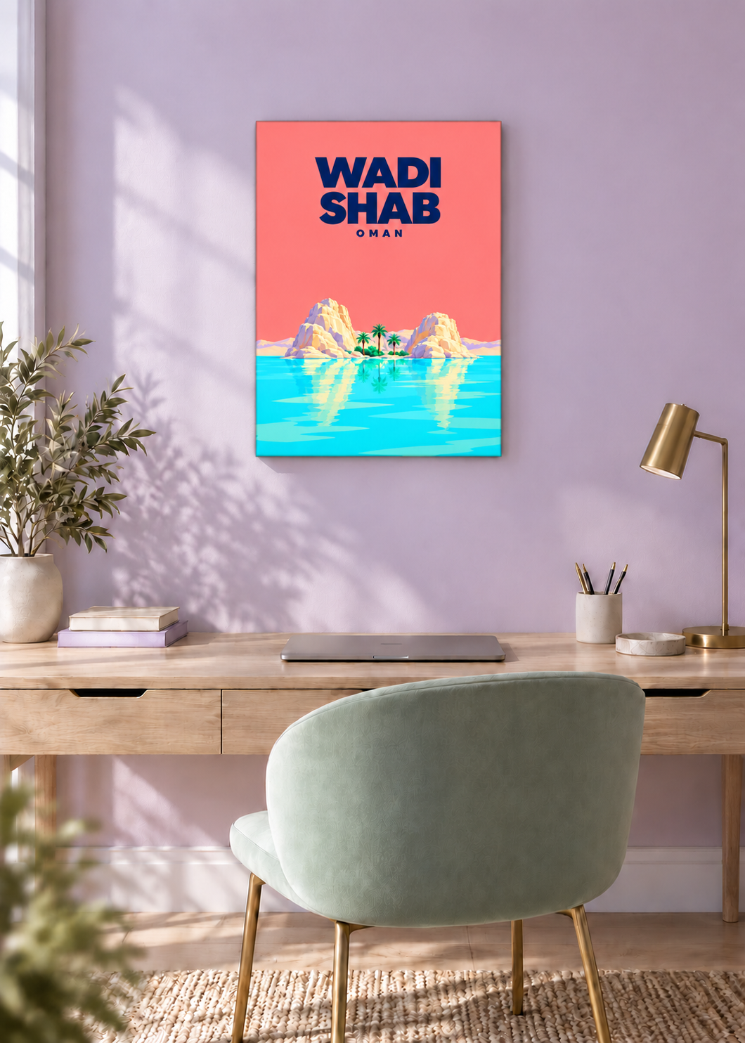 Wadi Shab – rahmenlose Slim-Leinwand