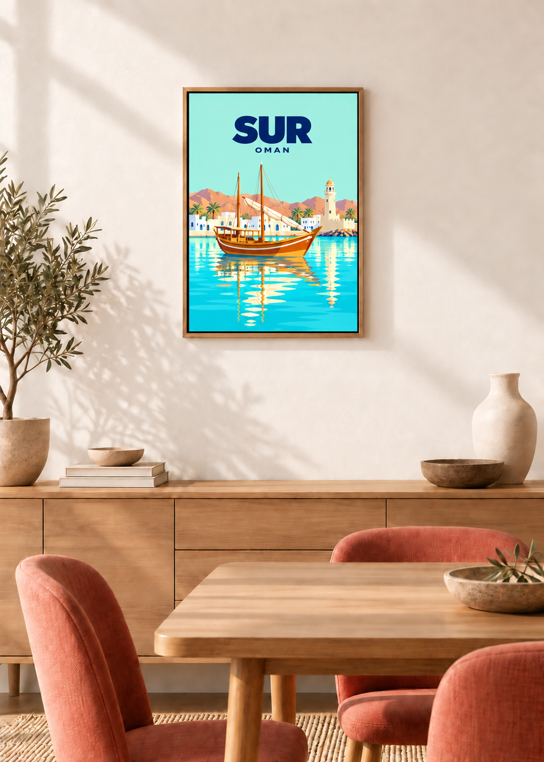 Sur – Leinwand im Eichen-Schattenfugenrahmen