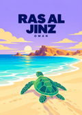 Ras al Jinz – geometrische Illustration, Oman