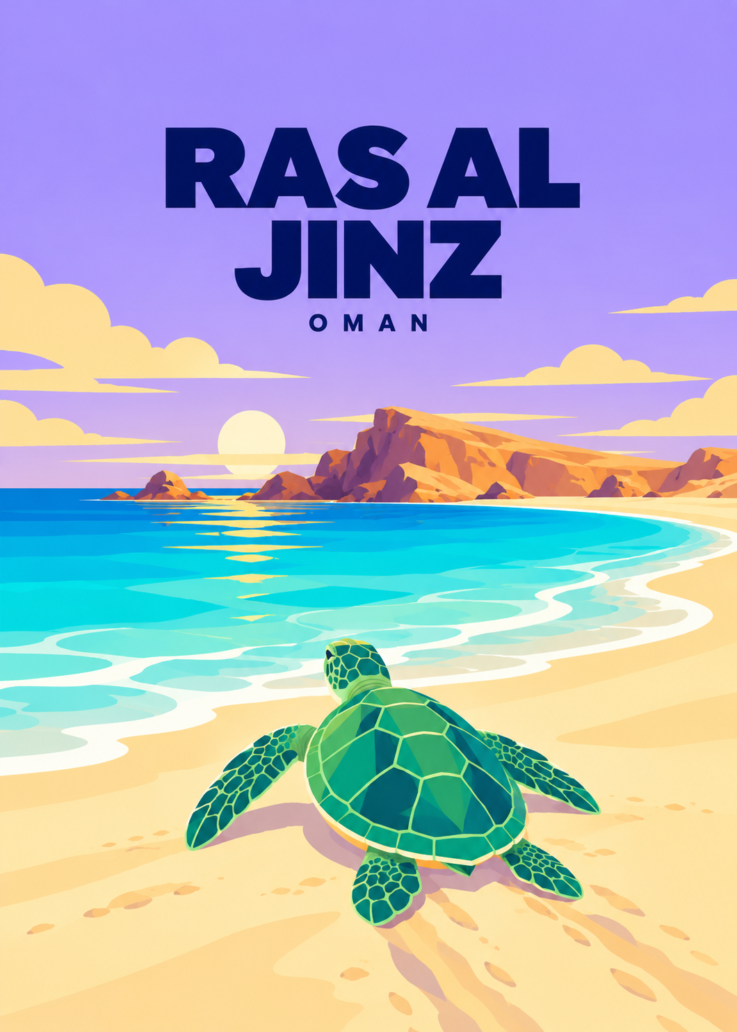 Ras al Jinz – geometrische Illustration, Oman