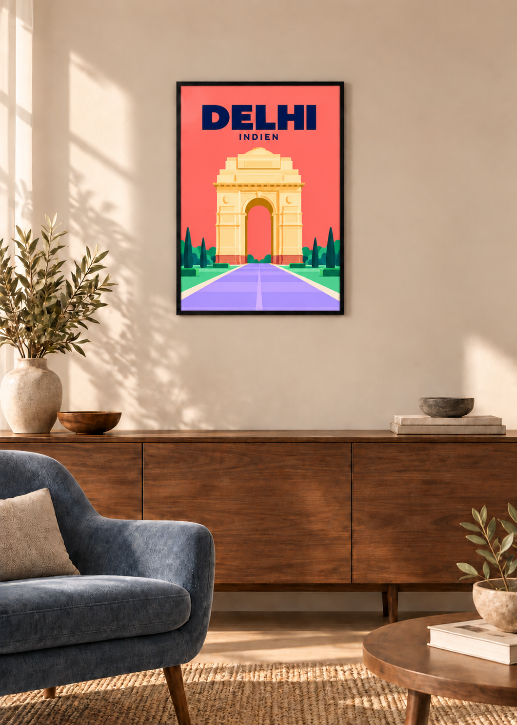 Delhi – dünner schwarzer Rahmen mit Acrylglas