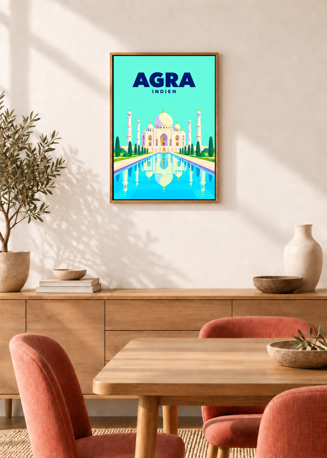 Agra – Leinwand im Eichen-Schattenfugenrahmen