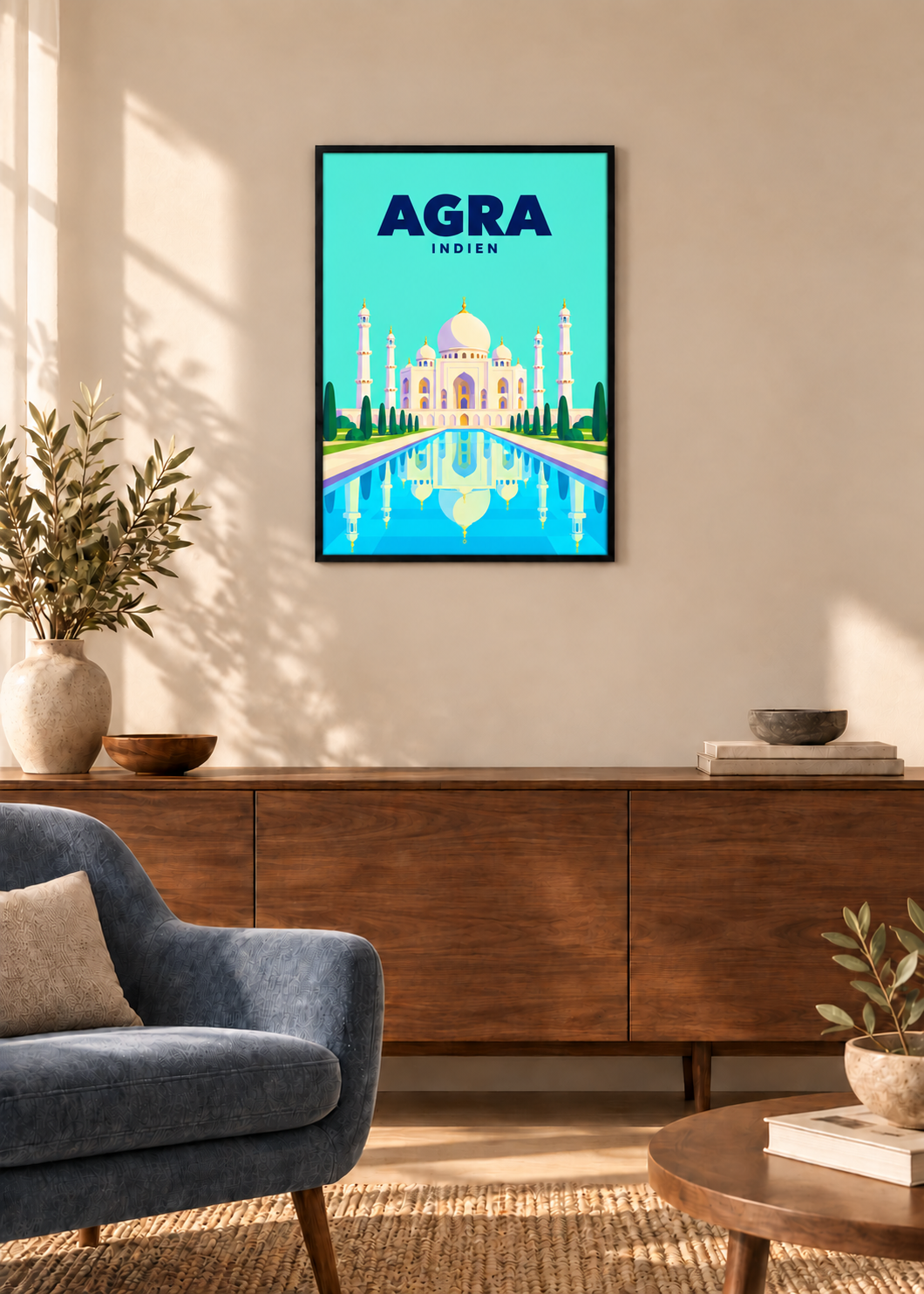 Agra – dünner schwarzer Rahmen mit Acrylglas