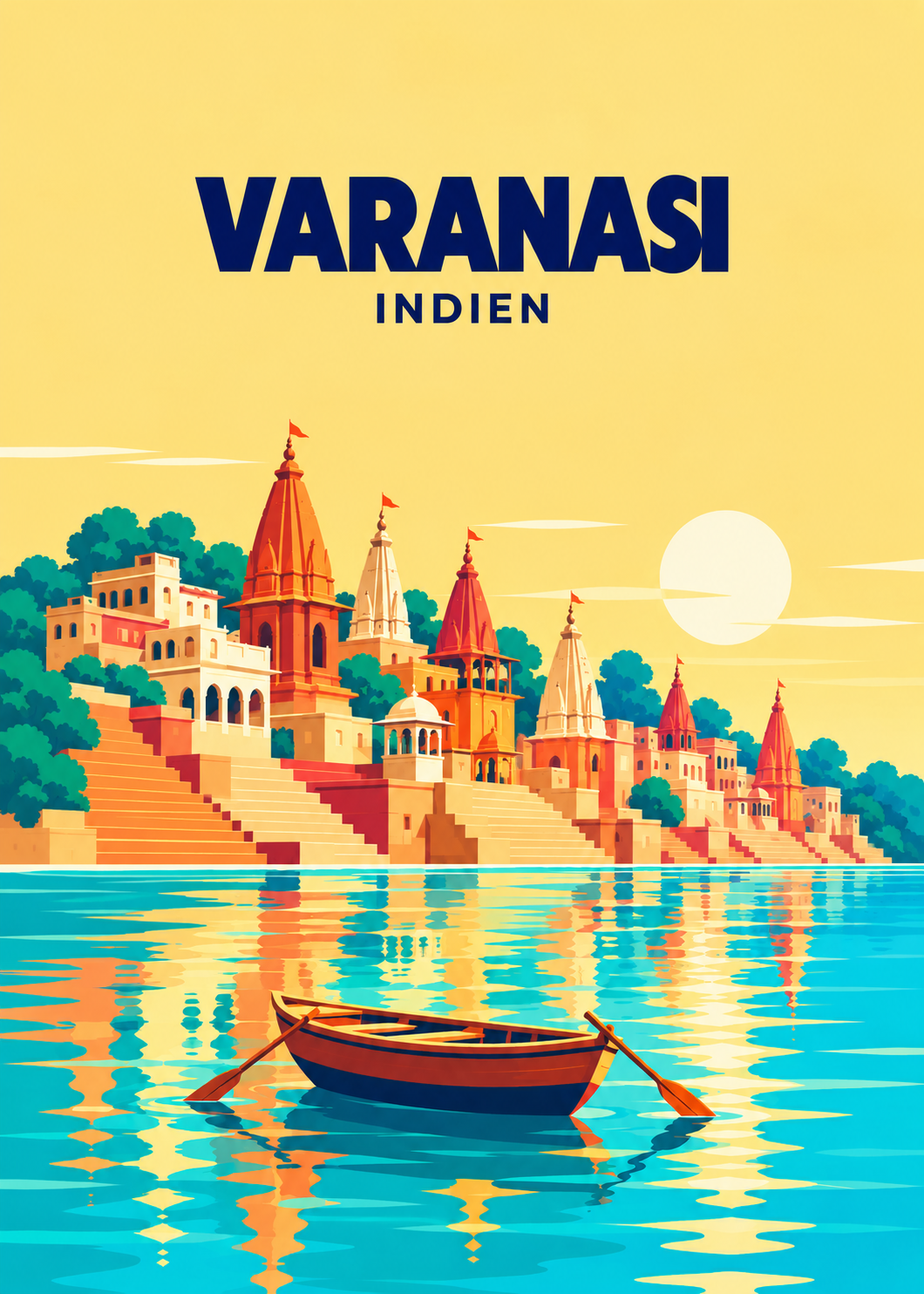 Varanasi – geometrische Illustration, Indien