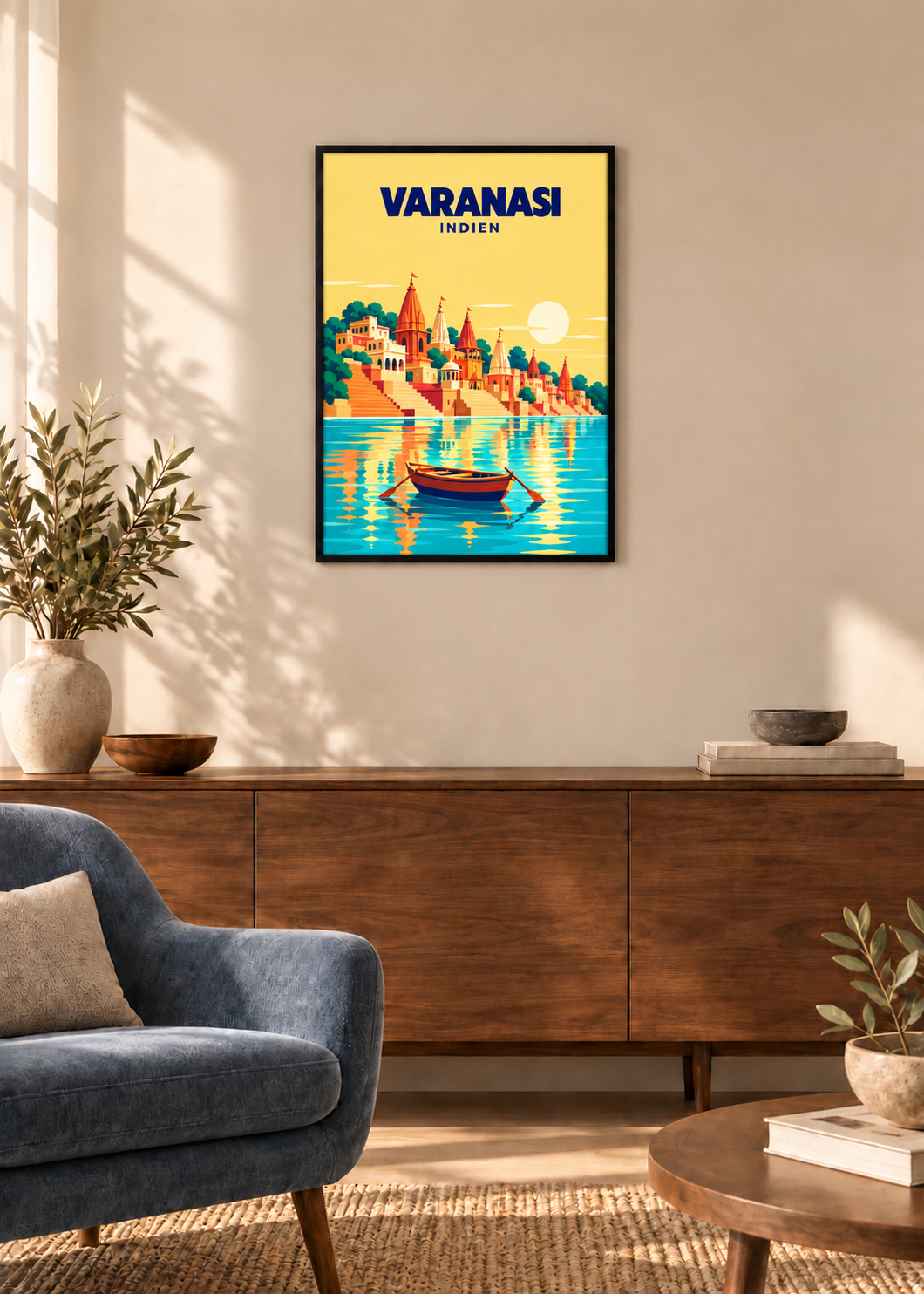 Varanasi – dünner schwarzer Rahmen mit Acrylglas