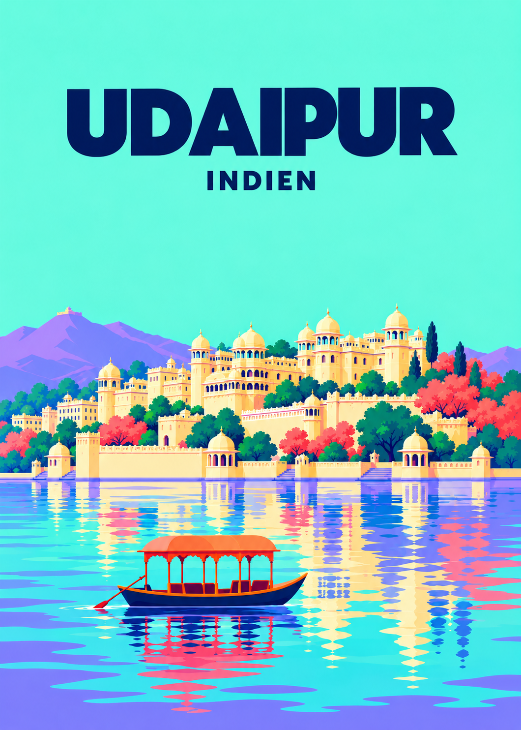 Udaipur – geometrische Illustration, Indien