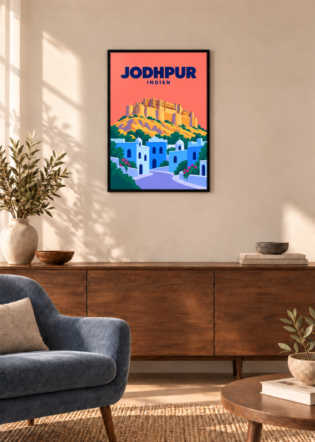 Jodhpur – dünner schwarzer Rahmen mit Acrylglas