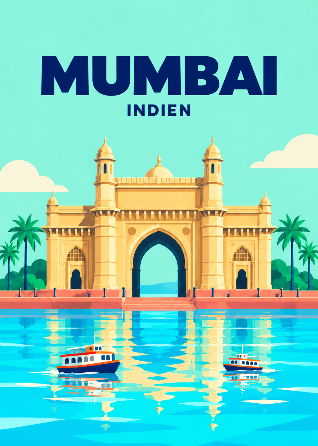 Mumbai – geometrische Illustration, Indien