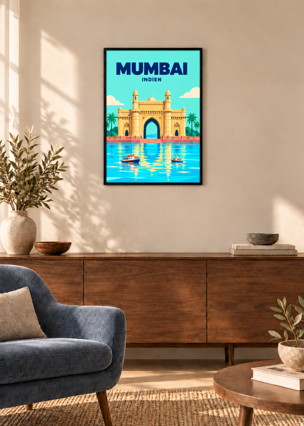 Mumbai – dünner schwarzer Rahmen mit Acrylglas