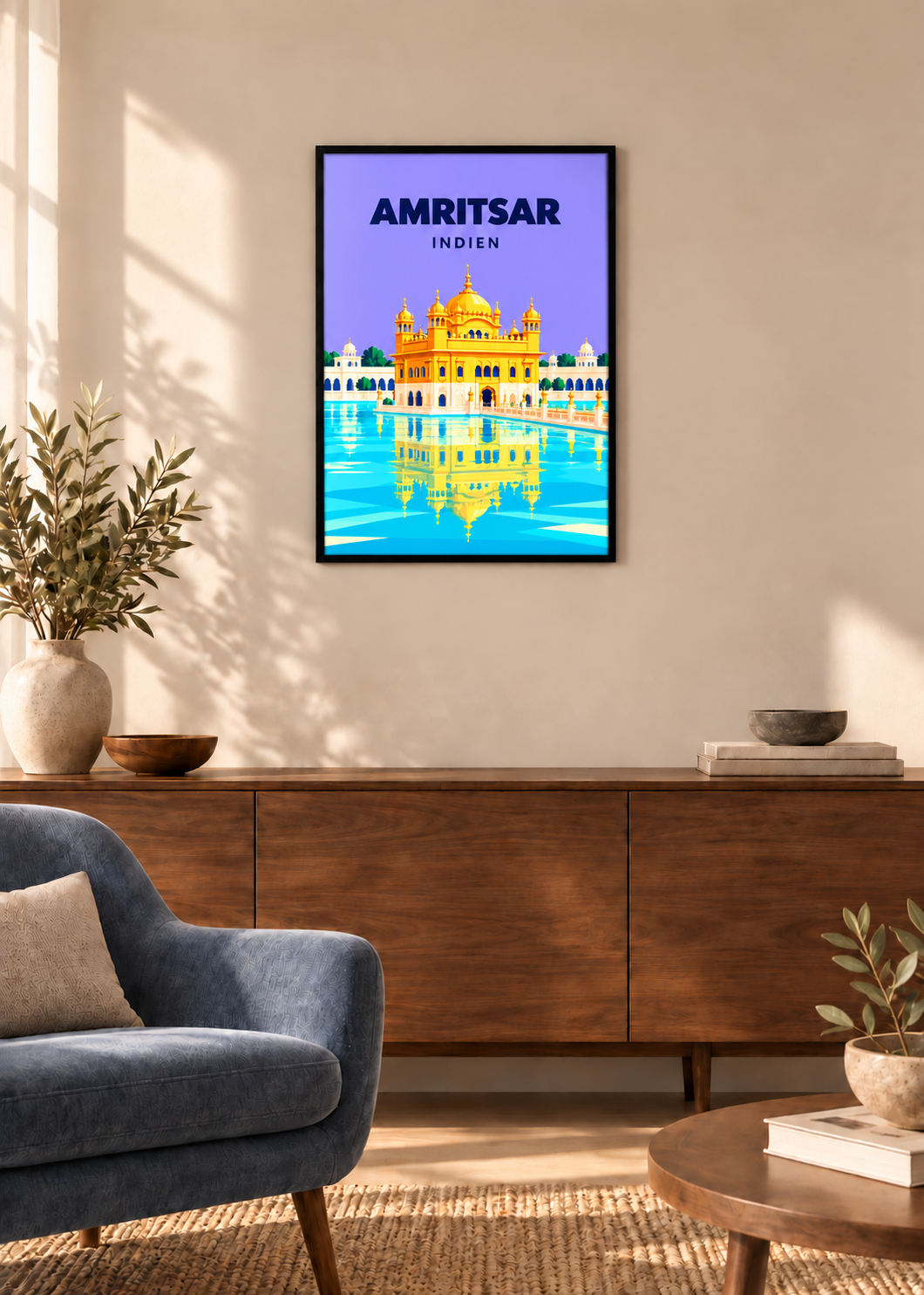 Amritsar – dünner schwarzer Rahmen mit Acrylglas