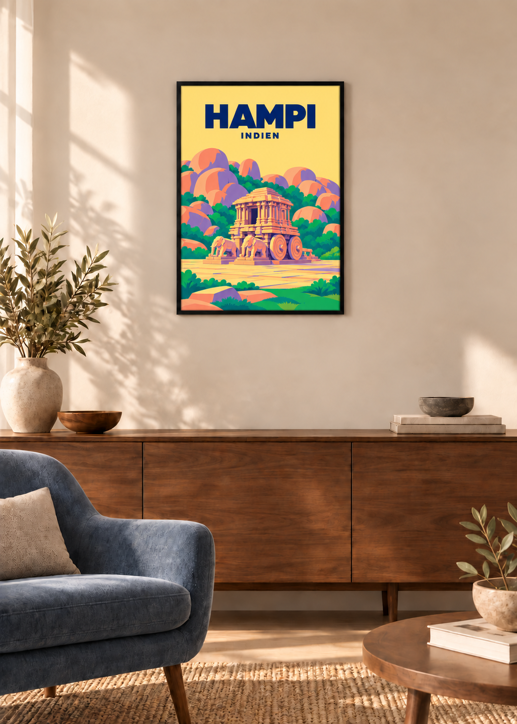 Hampi – dünner schwarzer Rahmen mit Acrylglas