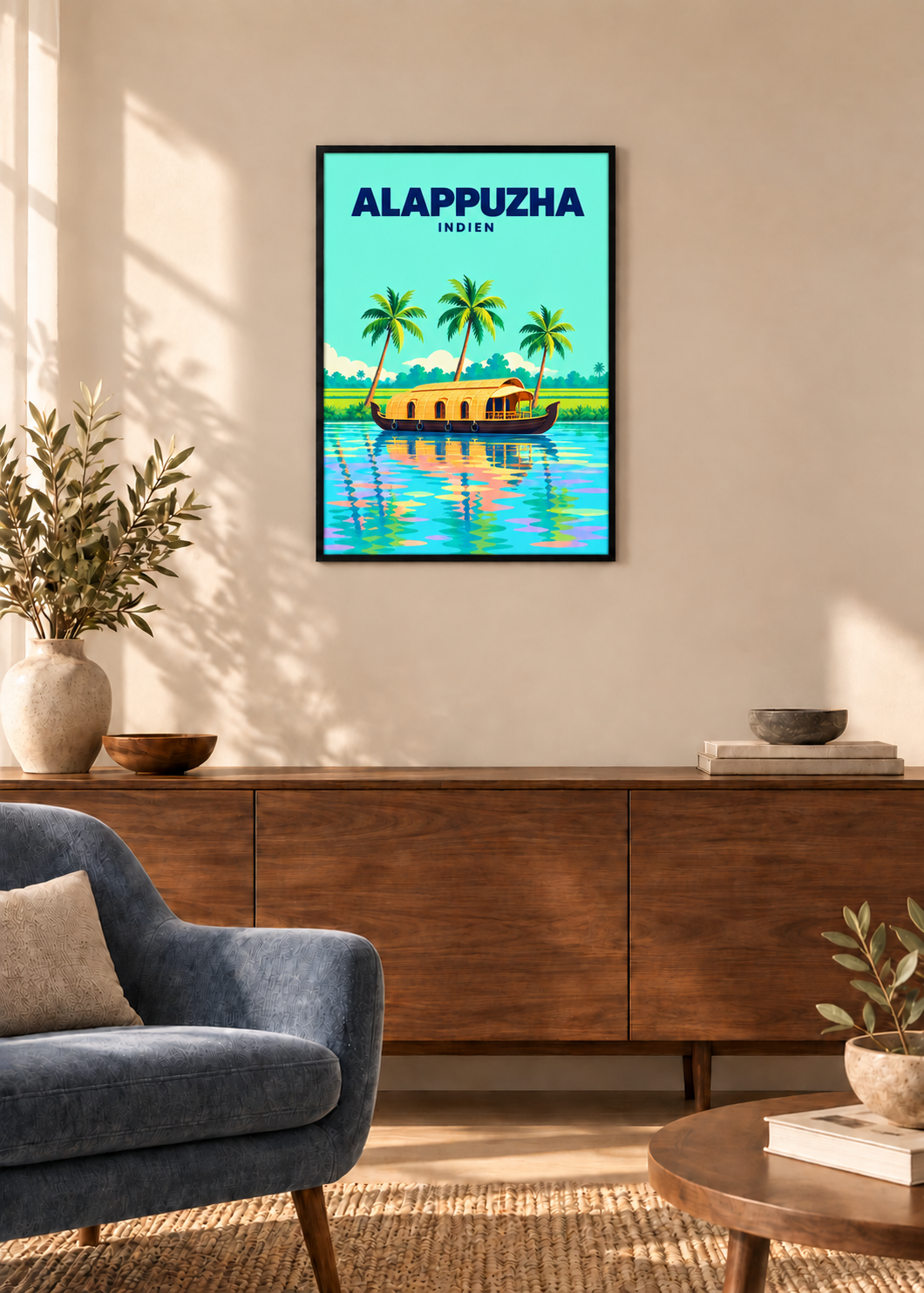 Alappuzha – dünner schwarzer Rahmen mit Acrylglas