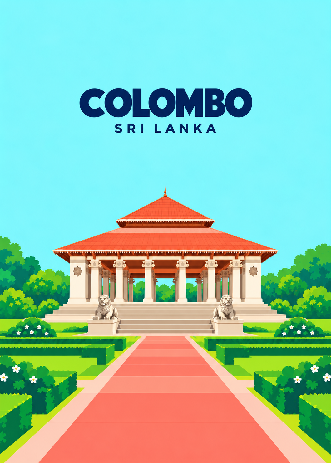 Colombo – geometrische Illustration, Sri Lanka