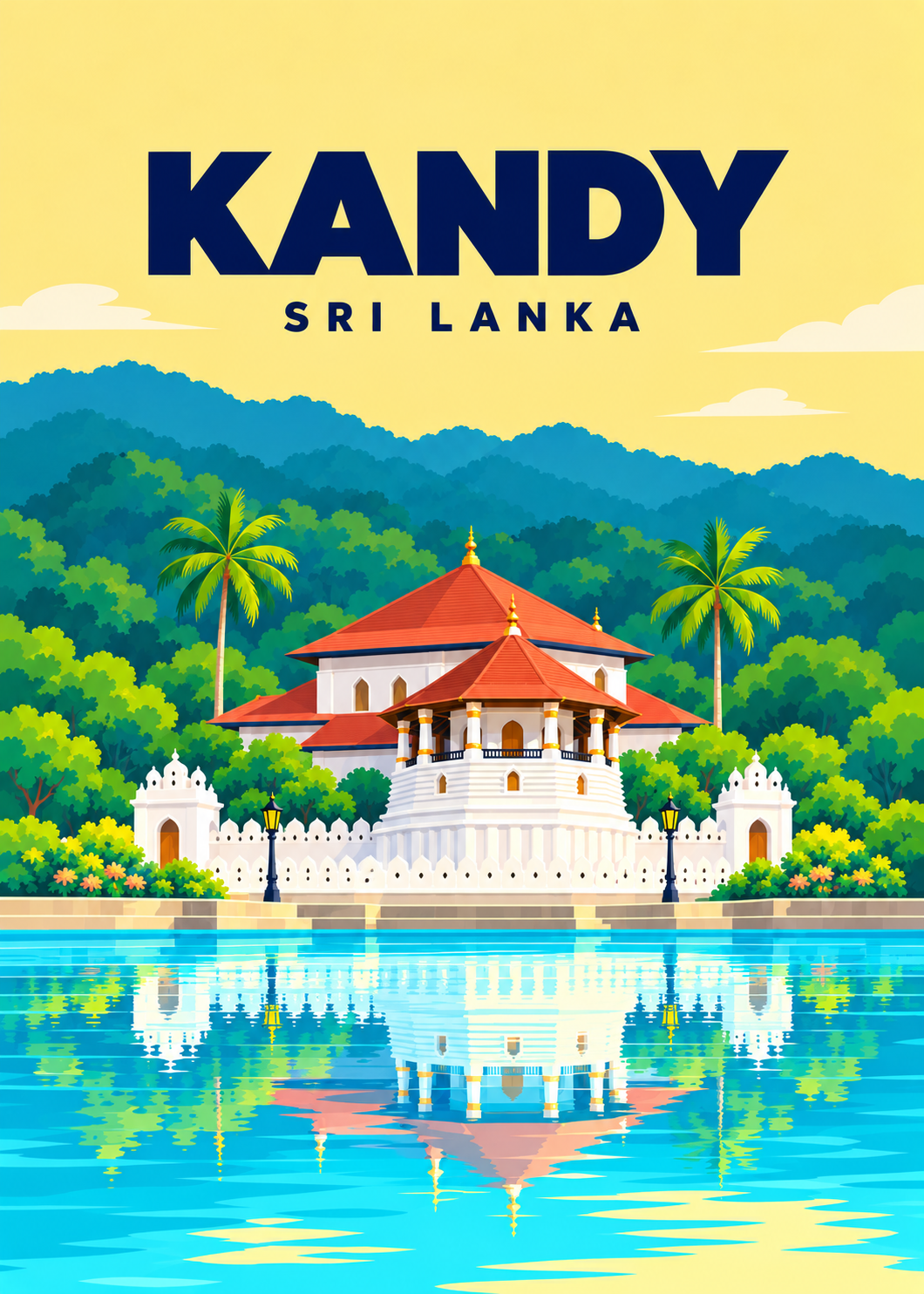 Kandy – geometrische Illustration, Sri Lanka