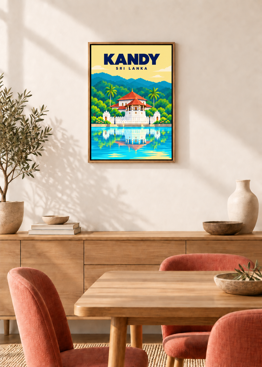 Kandy – Leinwand im Eichen-Schattenfugenrahmen