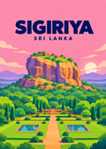 Sigiriya – geometrische Illustration, Sri Lanka