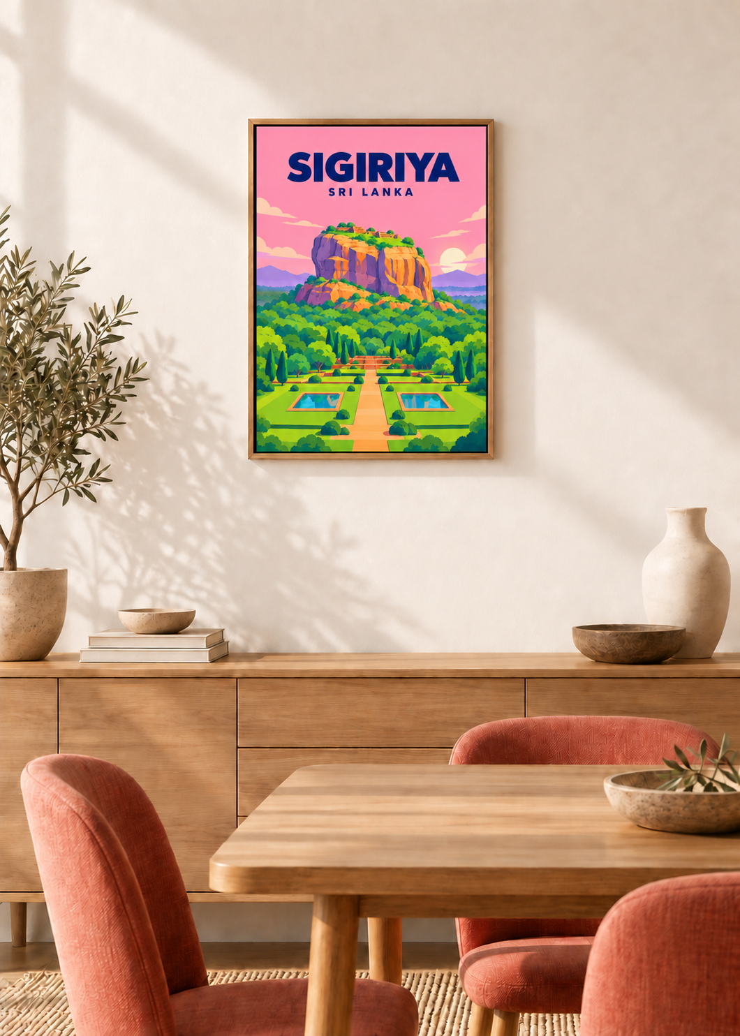 Sigiriya – Leinwand im Eichen-Schattenfugenrahmen