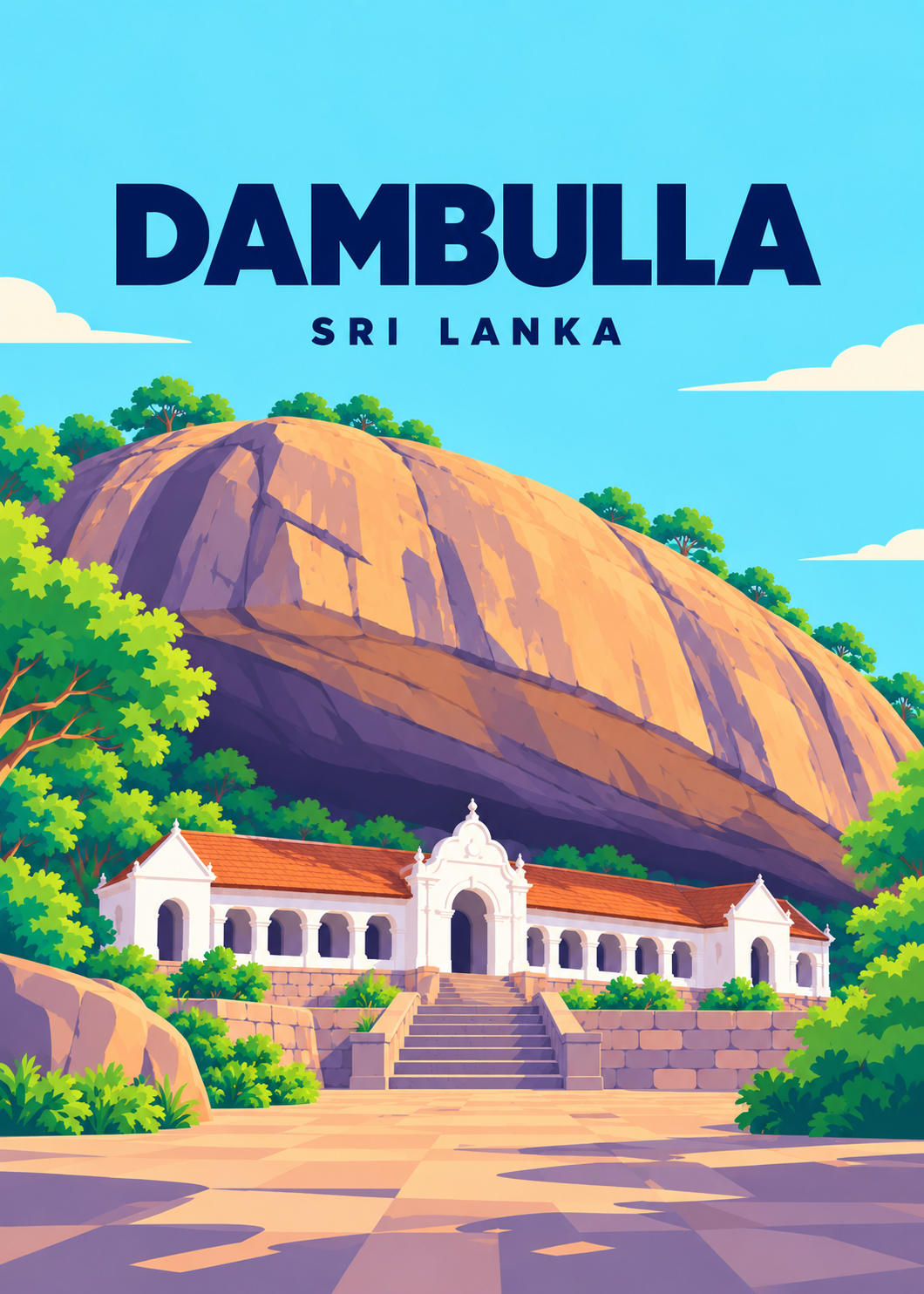Dambulla – geometrische Illustration, Sri Lanka