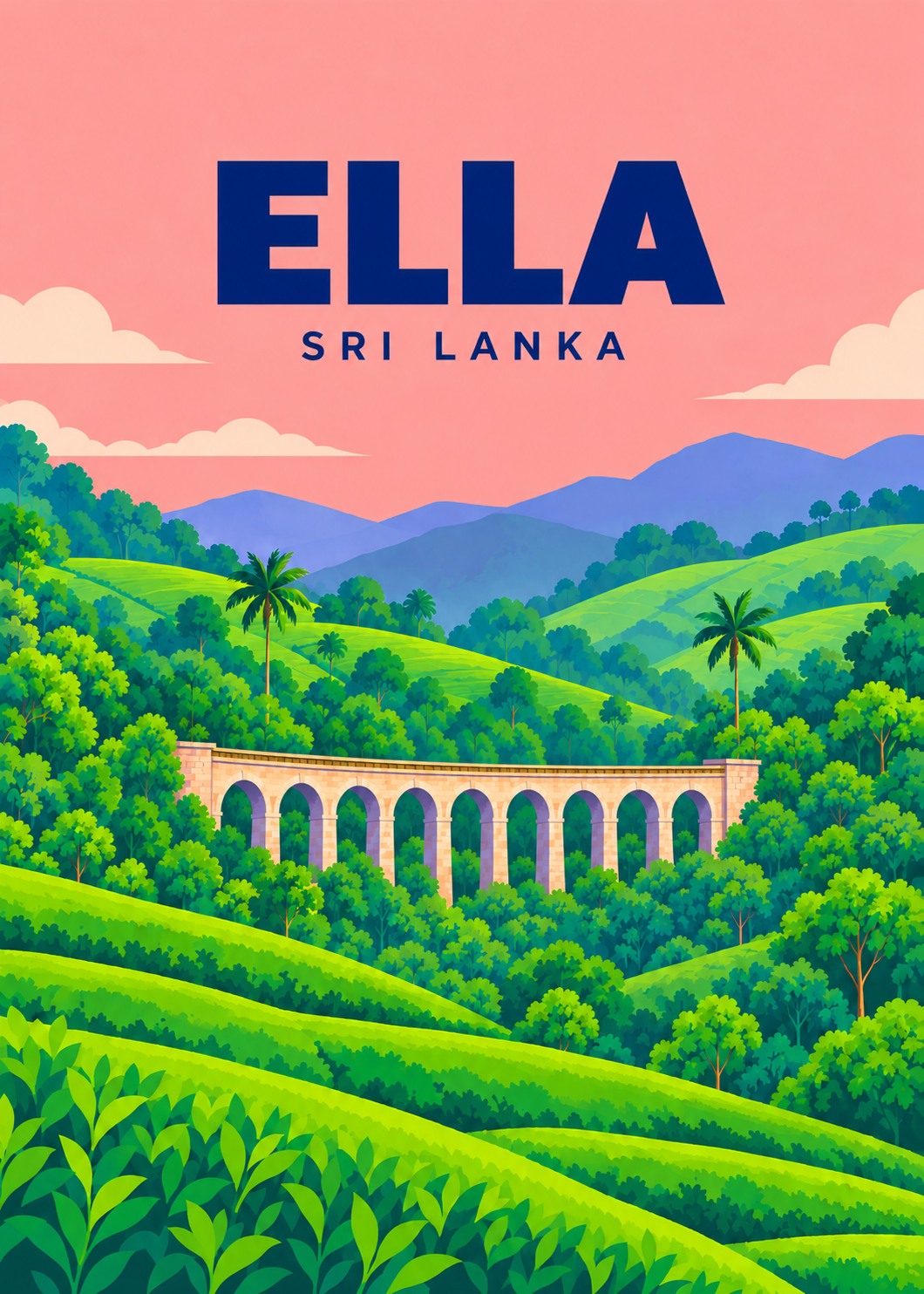 Ella – geometrische Illustration, Sri Lanka