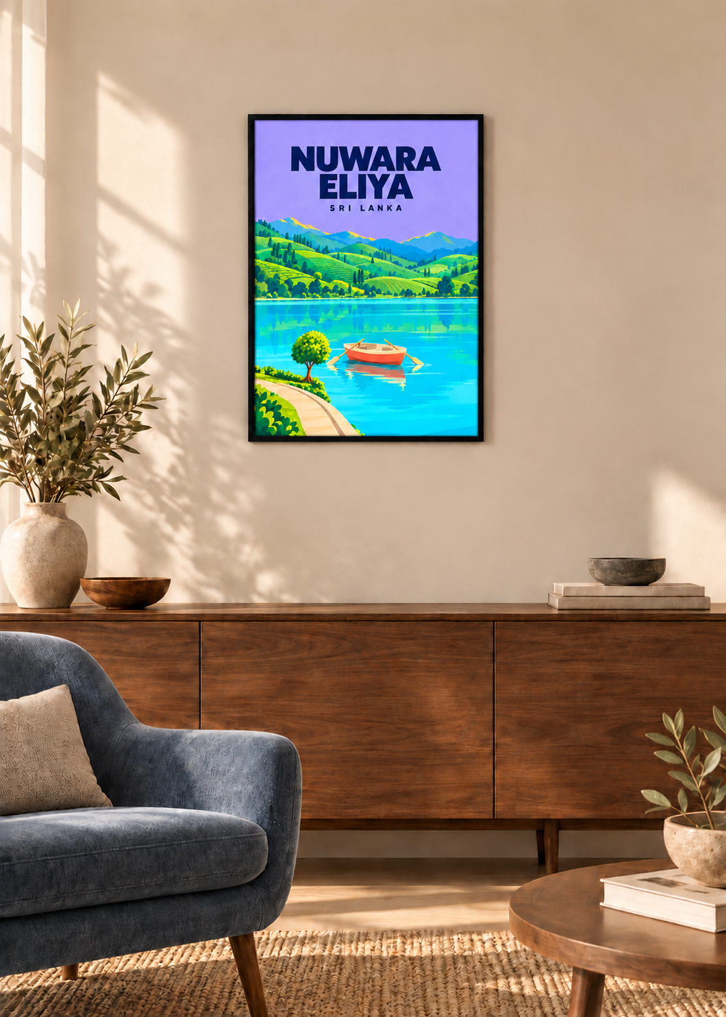 Nuwara Eliya – dünner schwarzer Rahmen mit Acrylglas