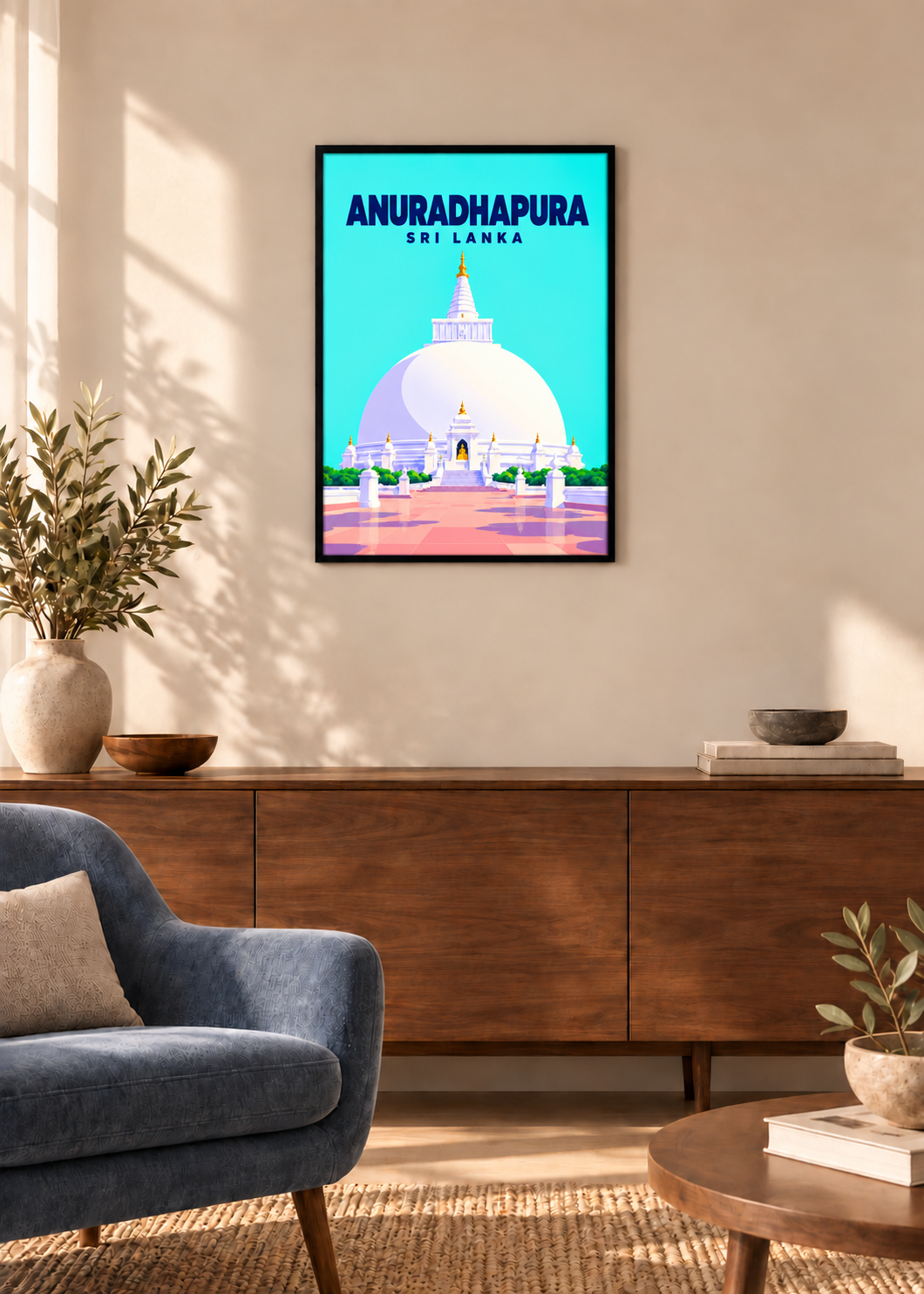 Anuradhapura – dünner schwarzer Rahmen mit Acrylglas