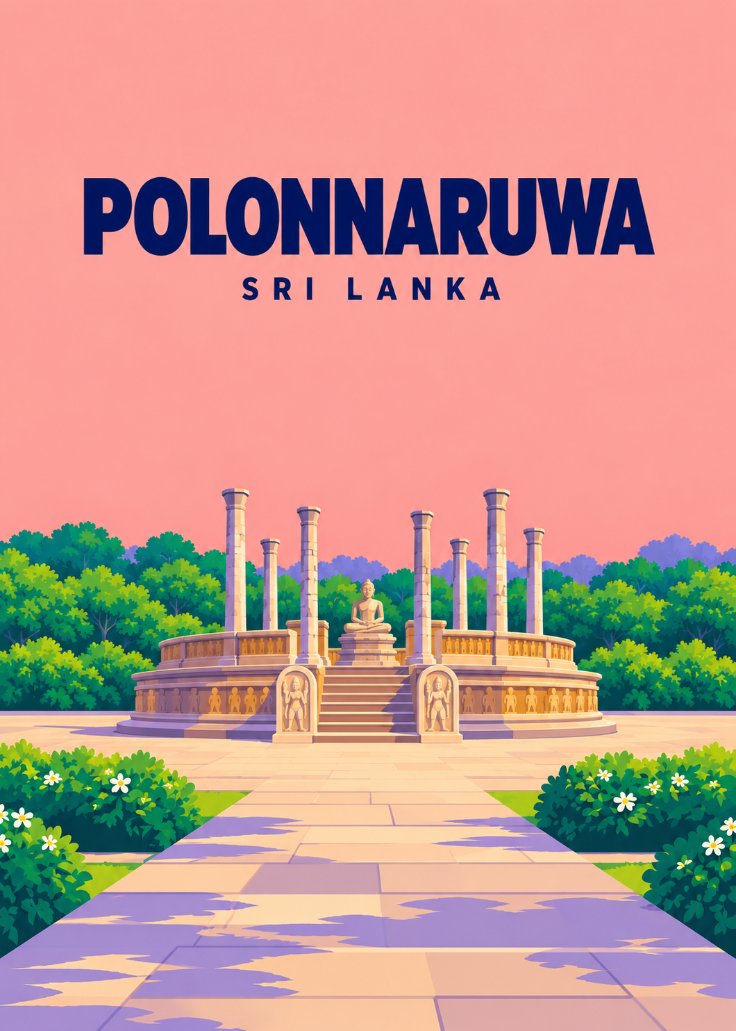 Polonnaruwa – geometrische Illustration, Sri Lanka