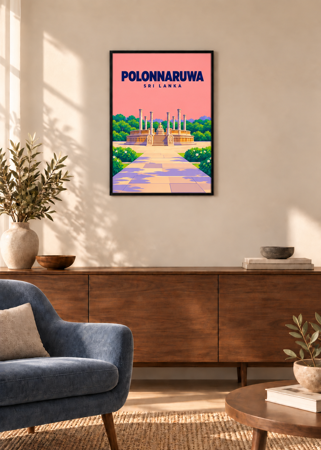 Polonnaruwa – dünner schwarzer Rahmen mit Acrylglas