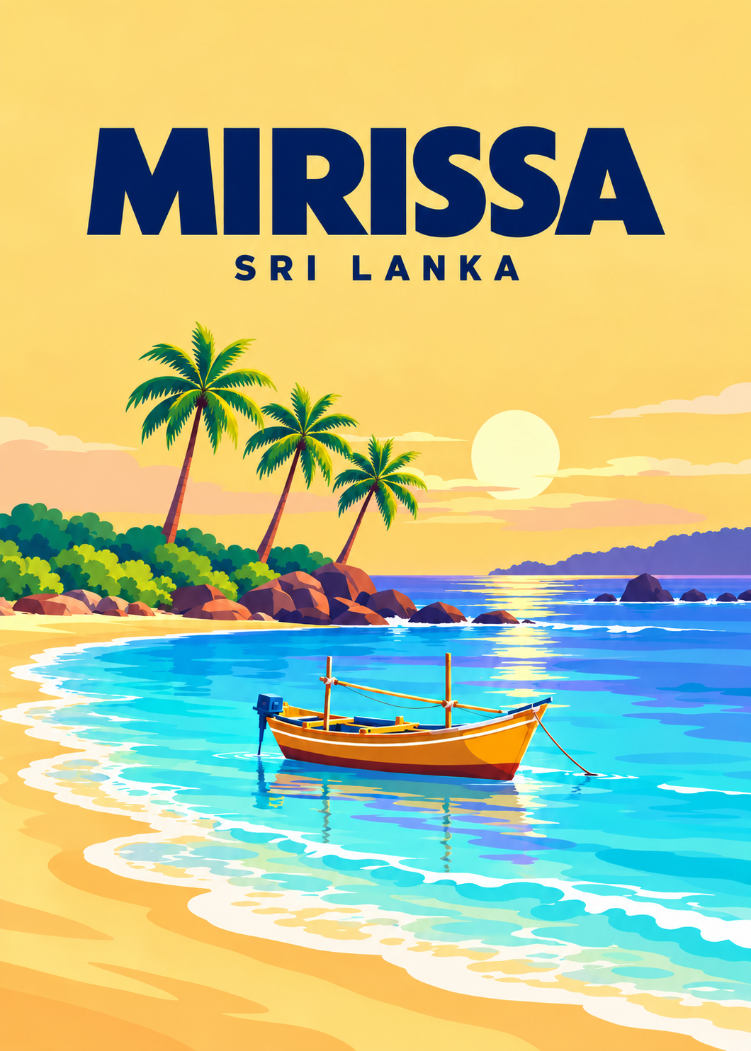 Mirissa – geometrische Illustration, Sri Lanka