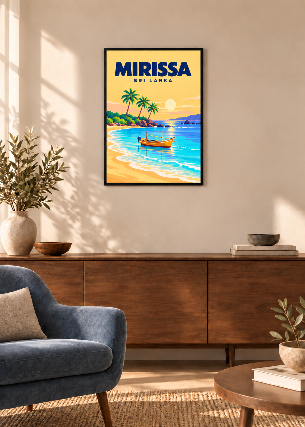 Mirissa – dünner schwarzer Rahmen mit Acrylglas