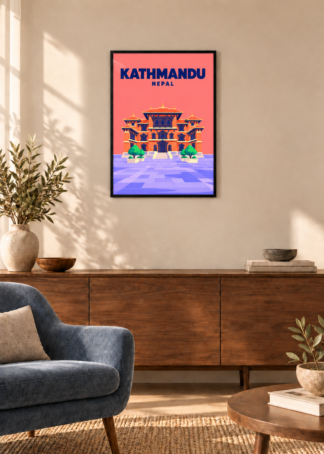 Kathmandu – dünner schwarzer Rahmen mit Acrylglas