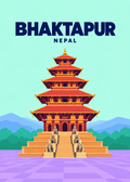 Bhaktapur – geometrische Illustration, Nepal