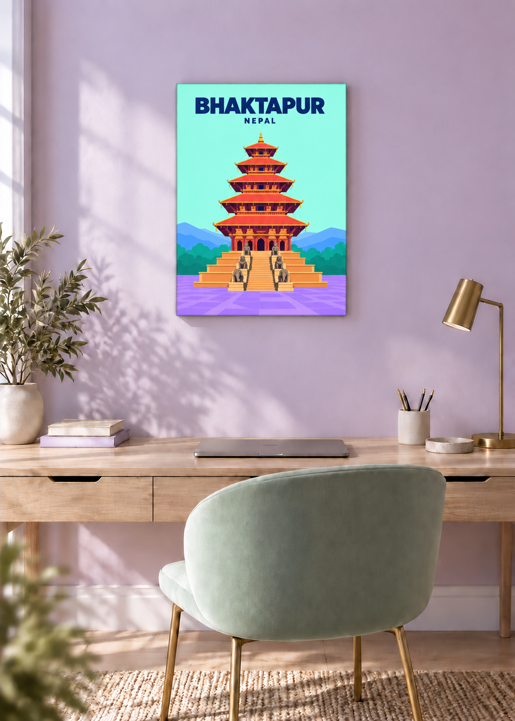 Bhaktapur – rahmenlose Slim-Leinwand